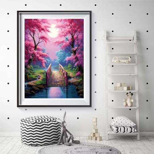 Peinture diamant adulte grand format pour réduire le stress DIY forêt