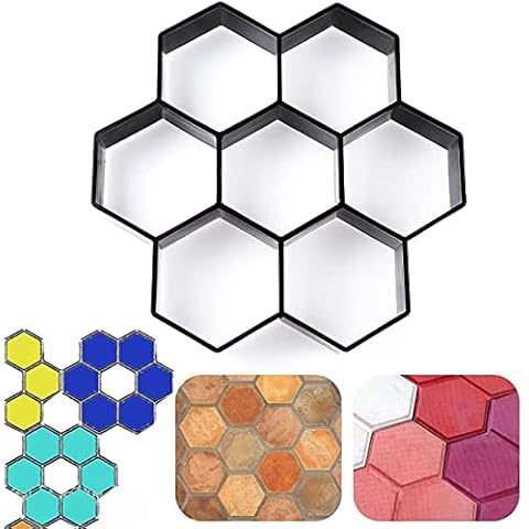 RRMMAN Concrete Molds Large Size Cement Molds and Forms, RReusable Patio Concrete Paving Garden Path Molds for DIY Paving Brick Rock Stepping Stone (A) Cover