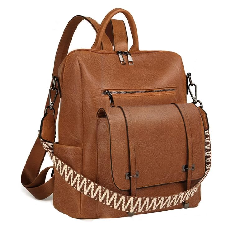 Mochila Bolsa Feminina Escolar Trabalho Faculdade Antifurto Executiva Super Moderna e Prática Para o Seu Dia a Dia Resistente e Reforçada (Marrom)