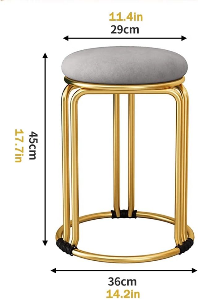 Padded Stack Stools - 18 Inch Portable Nesting Metal Stools with Padded Seat, 2 Pack - Flexible Seating for Home, Kitchen, Indoor, Outdoor - Ideal for Decor and Comfort