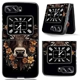 Custodia sottile per Moto Razr 5G 2022 con motivo floreale di bovini da latte, custodia rigida in policarbonato antiurto per ricarica wireless per donne e ragazze per Motorola Razr 5G (2022)