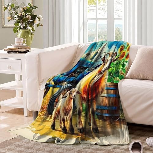 Couverture tracteur 3D plaid lit chaud microfibre 200x230cm