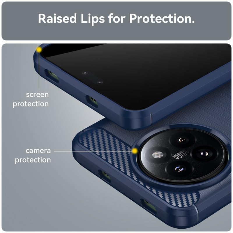 Image of Hybrid Carbon Fiber Back Case for Xiaomi 14 Civi 5G (Blue)