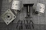 AOOTE 4 Stück Pfostenträger Höhenverstellbar, Verzinkte 100-150 mm Pfostenträger Zum Aufschrauben, Pfostenträger Zum Aufschrauben Betonfuß, Stützenfuß Bodenfuß für Zäune, Carports,Bauarbeiten（Schwarz）