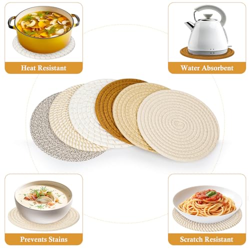 Billbotk-8-Trivets-for-Hot-pots-and-Pans-6-Heat-Resistant-Hot-Pads-Pot-Holders-for-Kitchen-Hot-Plate-Mats-for-Table-Home-Essentials-Fall-Decorations-for-Home-and-Farmhouse Billbotk 8 Trivets for Hot pots and Pans 6 Heat Resistant Hot Pads Pot Holders for Kitchen Hot Plate Mats for Table Home Essentials Fall Decorations for Home and Farmhouse