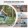CamPingSurvivals Women Bike, 26 Inch Beach Cruiser Bike, 7 Speed Commuter Bicycle with Ergonomic Upright Frame, Full Front & Rear Fenders, Adjustable Seat and Foldable Front Basket (Green) #2