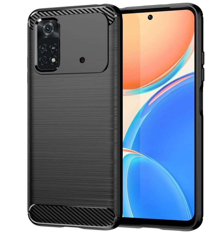 Image of Hybrid Carbon Fiber Back Case for Poco M4 Pro 4G (Black)