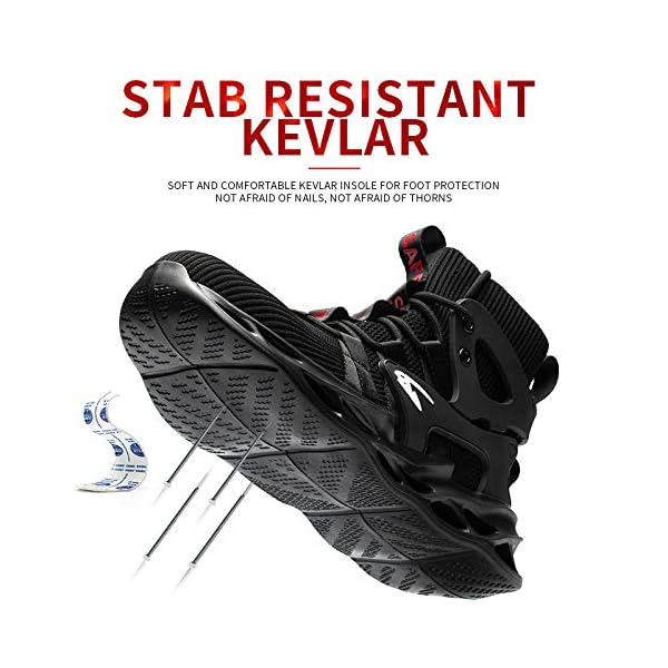 Steel Toe Work Boots for Men Women Lightweight Industrial & Construction Indestructible Safety Comfortable Shoes,Grey,Men's Size 5-11.5 - Image 4