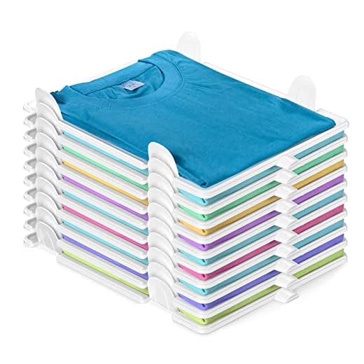 Accenter Tshirt Organizer for Clothes Storage, Stackable Closet Organizer with Easy Access, Shirt Folder Board, Sturdy and Durable, Clothes Folder 10-Pack