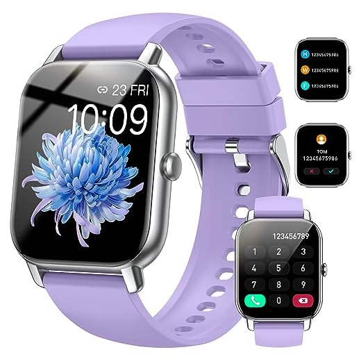 Reloj Inteligente Hombre Mujer, 1.85" Smartwatch con Llamadas Bluetooth, Smart Watch Pulsómetro/Monitor de Sueño/Podómetro, 110+ Modos Deportivos Impermeable IP68 Pulsera Actividad Lavanda Púrpura