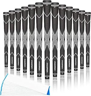CHAMPKEY Traction-X Golf Grips 13 Pack | High Traction and Feedback Rubber Golf Club Grips | Choose Between 13 Grips with 15 Tapse and 13 Grips with All Kits