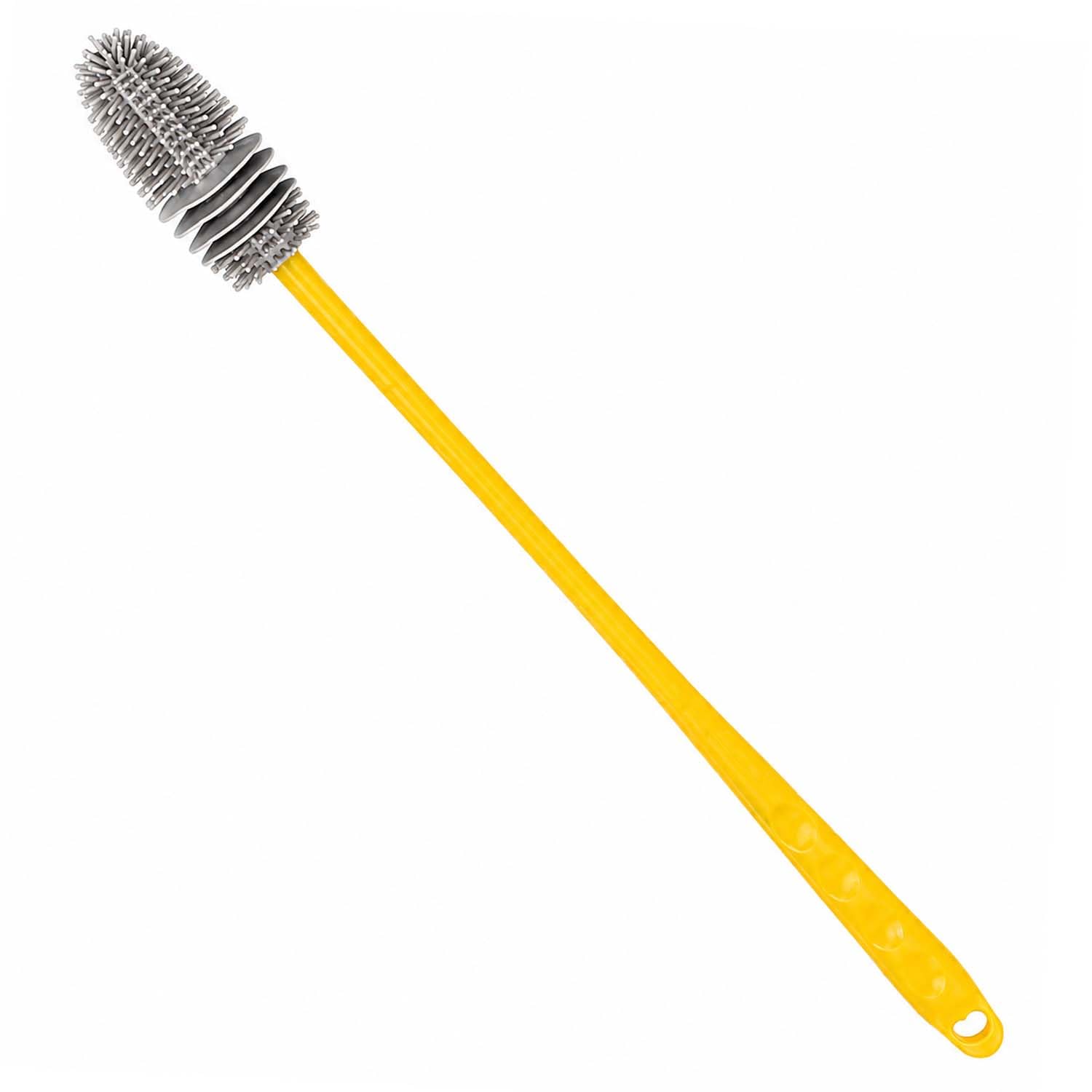 Zureni Silicone Water Bottle Cleaning Brush with Long Handle Reusable Cleaner for Narrow Neck Container Glass Mug Home & Kitchen Accessories - (Pack of 1, Yellow)-picture-23