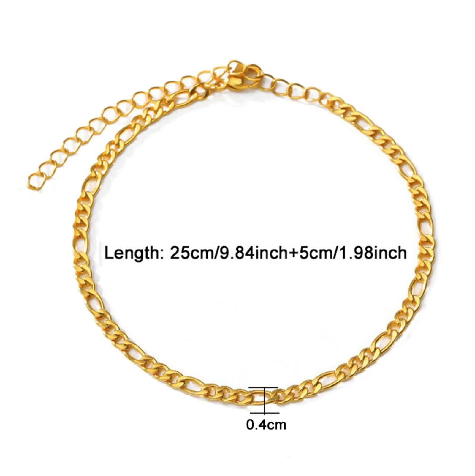18 K Gold Au750 - Cavigliera boho 30 cm, oro giallo Au750, cavigliera da donna, estiva, spiaggia, per adolescenti e ragazze