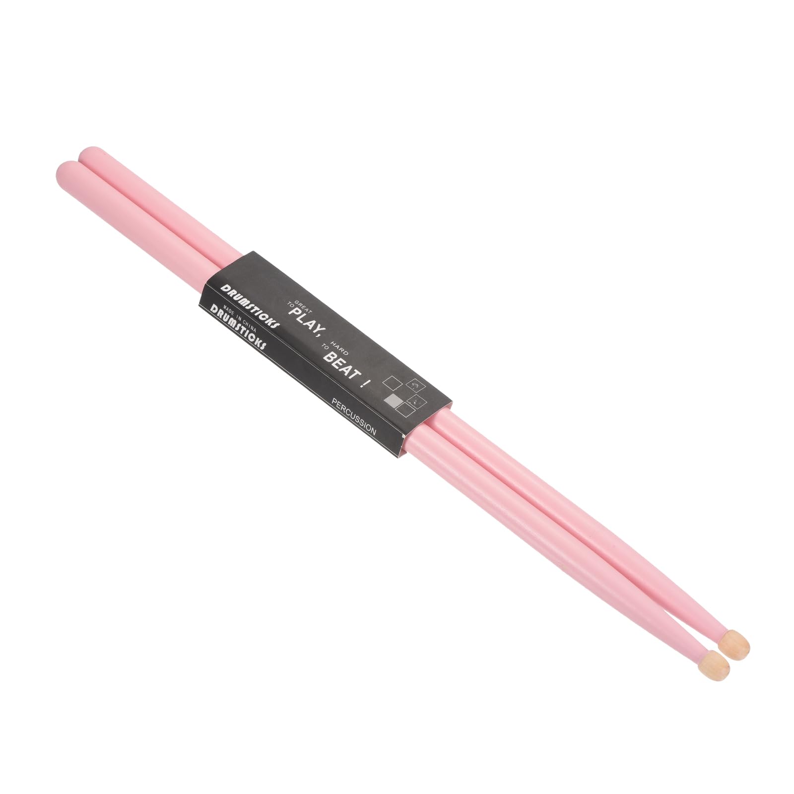 QUARKZMAN 1 Coppia Bacchette per Batteria in Legno Acero con Impugnature Antiscivolo 5A Rosa Bacchette Classiche con Punta in Legno per Strumenti Musicali a Percussione