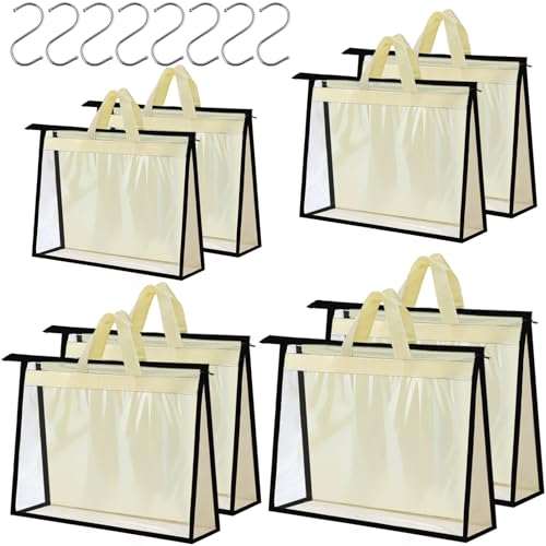 8-Pack-Dust-Bags-for-HandbagsPurse-Storage-Organizer4-SizeBeige 8 Pack Dust Bags for Handbags,Purse Storage Organizer,4 Size,Beige - Image 1