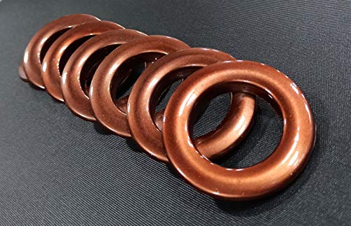 Image of FAPBADRI Curtain Eyelet Rings with Flexi Lock, Suitable for any 1 inch Curtain Rod - Copper Colour - 100 Pieces