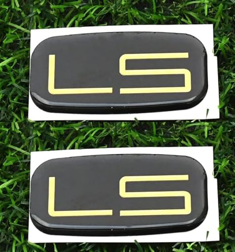 Image of Pair Set LS Cab Emblems 3D Badge Logo Nameplate Sticker Roof Pillar Replacement for LS 15036135 Pickup Truck SUV (Gold)