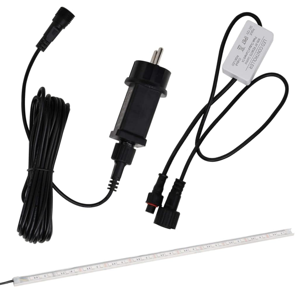 vidaXL Fuente Cascada con LED RGB para Piscina Jardín Estanque Patio Aporte Exterior Decorativo Relajante Luces Vista Sonido Acrílico