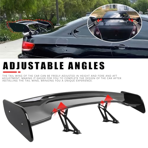 DREAMOTOR 57 Inch Universal Rear Spoiler, GT Style Car Rear Trunk Spoiler Wing Spoiler Compatible with Mazda Miata RX-7 Chevy Corvette Camaro Nissan Lexus Toyota Honda Civic Ford Mustang Scion