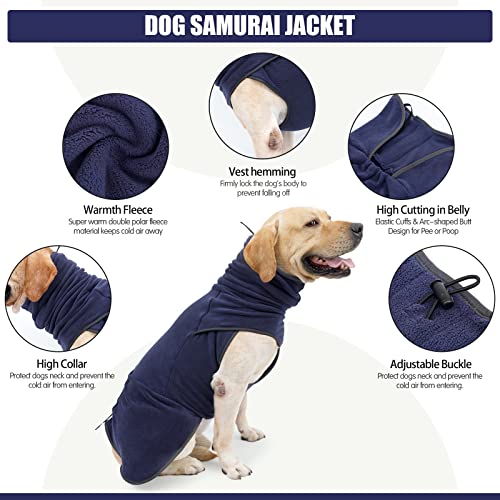 LIANZIMAU Hundepullover Grosse Hunde Fleece Hundemantel Fleecejacke Wintermantel Hunde Pullover für kleine mittelgroße große Hund Warm Hundejacke Wolters Hundemantel
