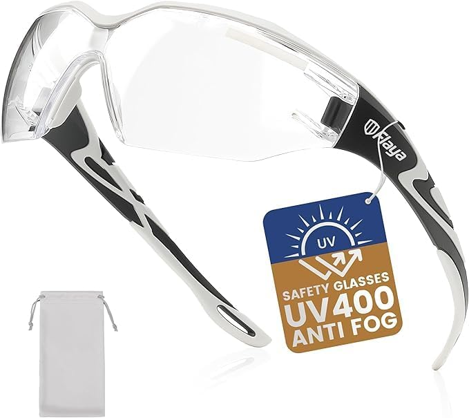 Flaya Safety Glasses for Men & Women Anti-Fog ANSI Z87.1 UV400 Protective Pickleball Glasses for Shooting, Lab & Construction
