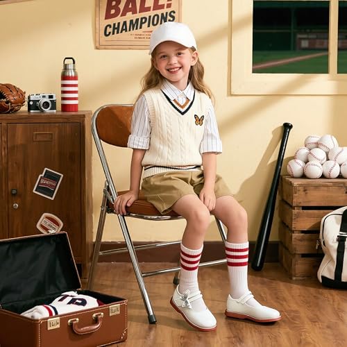 Image of Flaryzone Toddler Little Girl Mary Jane School Uniform Oxfords Flat Dress Shoes