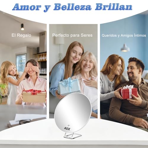 Miniatura 7 de Solinorex Espejo De Aumento 40x, Espejo De Maquillaje Con Función De Aumento, Espejo Aumento Baño Incluye Soporte, Espejo De Maquillaje De Viaje, Se Utiliza Para Dar Forma A Las Cejas, Uso A 5-8cm