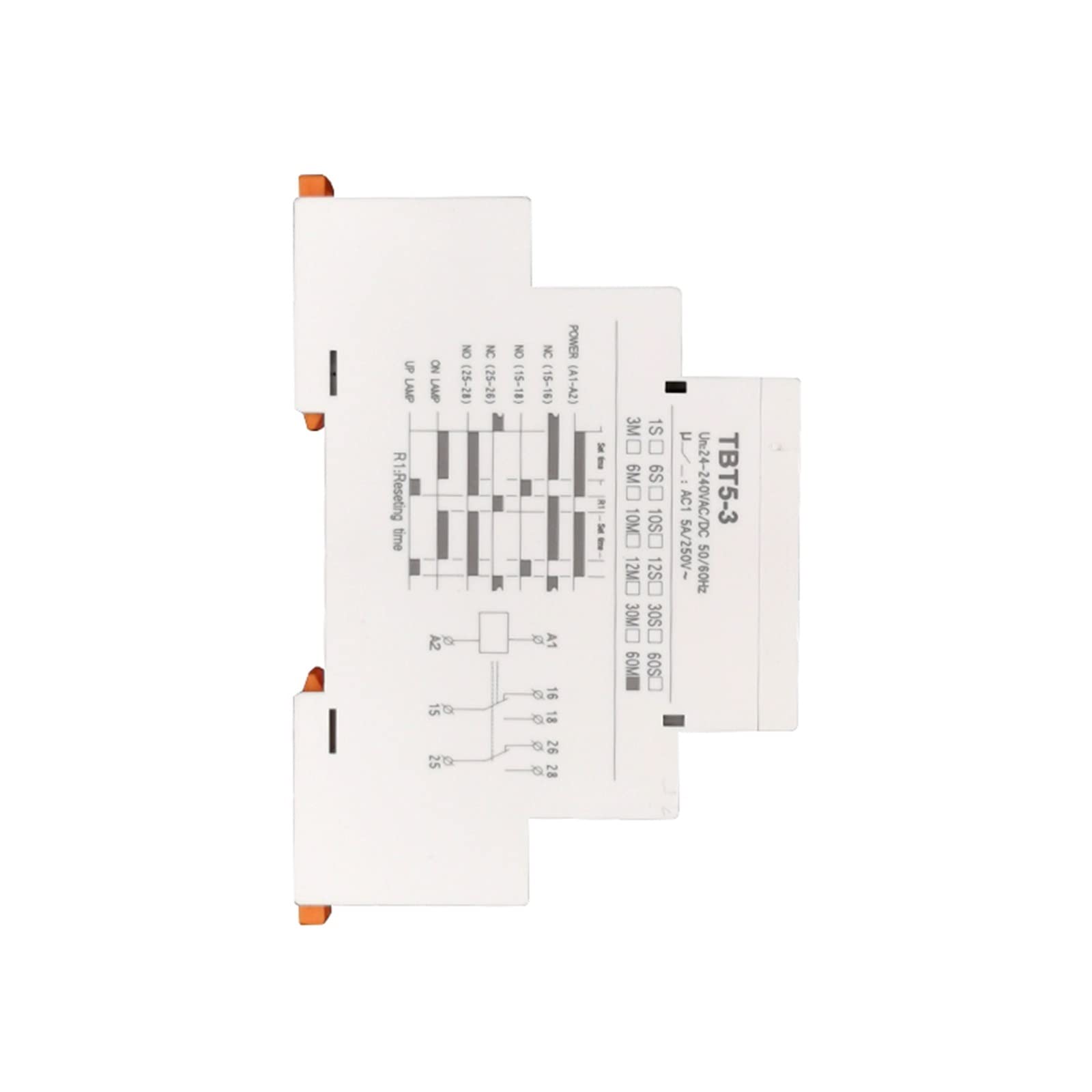 TIFLON Schienenzeitrelais 24-240 V AC/DC Universalspannungsrelais 220 V Neu Zeitrelais Relaiszeiteinstellbereich 0,1 S-60 m 1 Stück