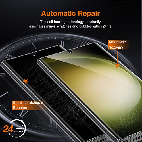 LK 2 Pack for Samsung Galaxy S23 Ultra Screen Protector [Soft TPU Film] with 2 Pack Camera Lens Protector [Touch Sensitive] 3D Curved Max Coverage, Screen Protector for S23 Ultra - Thumbnail 5