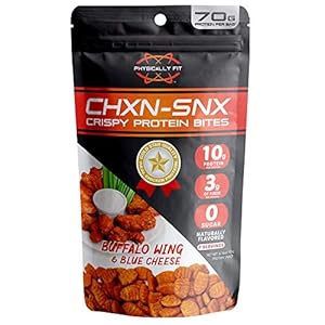 Barn Dad Nutrition CHXNSNX Crispy Protein Bites -Buffalo Wing Blue Cheese with 7 Serving 70 Grams of Protein Per Bag, 6.16 Oz