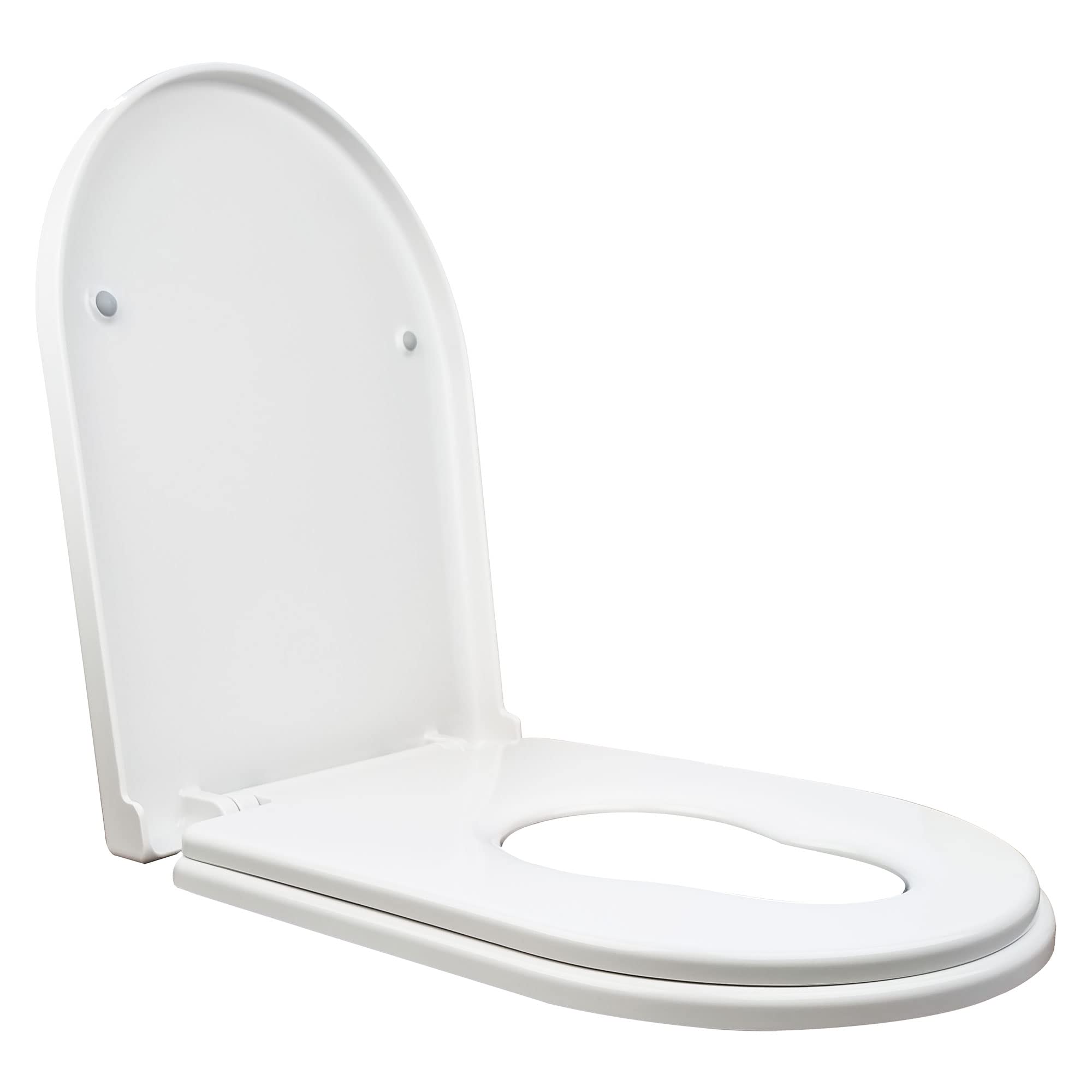Premium Soft Close White DShape Toilet Seat for Young Families Child