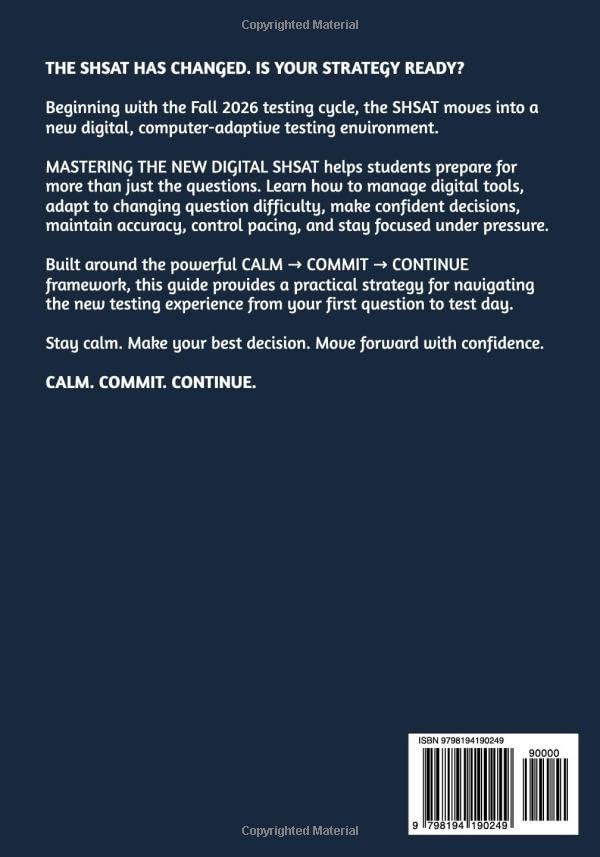MASTERING THE NEW DIGITAL SHSAT: An Unofficial Strategy Guide to the 2026 ComputerAdaptive Exam, Digital Question Types, Accuracy, Pacing, and Test-Day Success. image 3