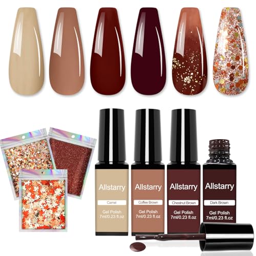 Allstarry Fall Gel Polish with Glitter