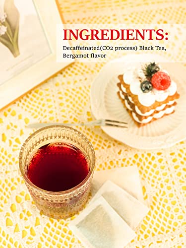 Image of TeeLux Decaf Earl Grey Tea Bags, Decaffeinated Black Tea Blended with Natural Bergamot, Smooth & Full-Bodied, Enjoy Hot or Iced, 100 Count