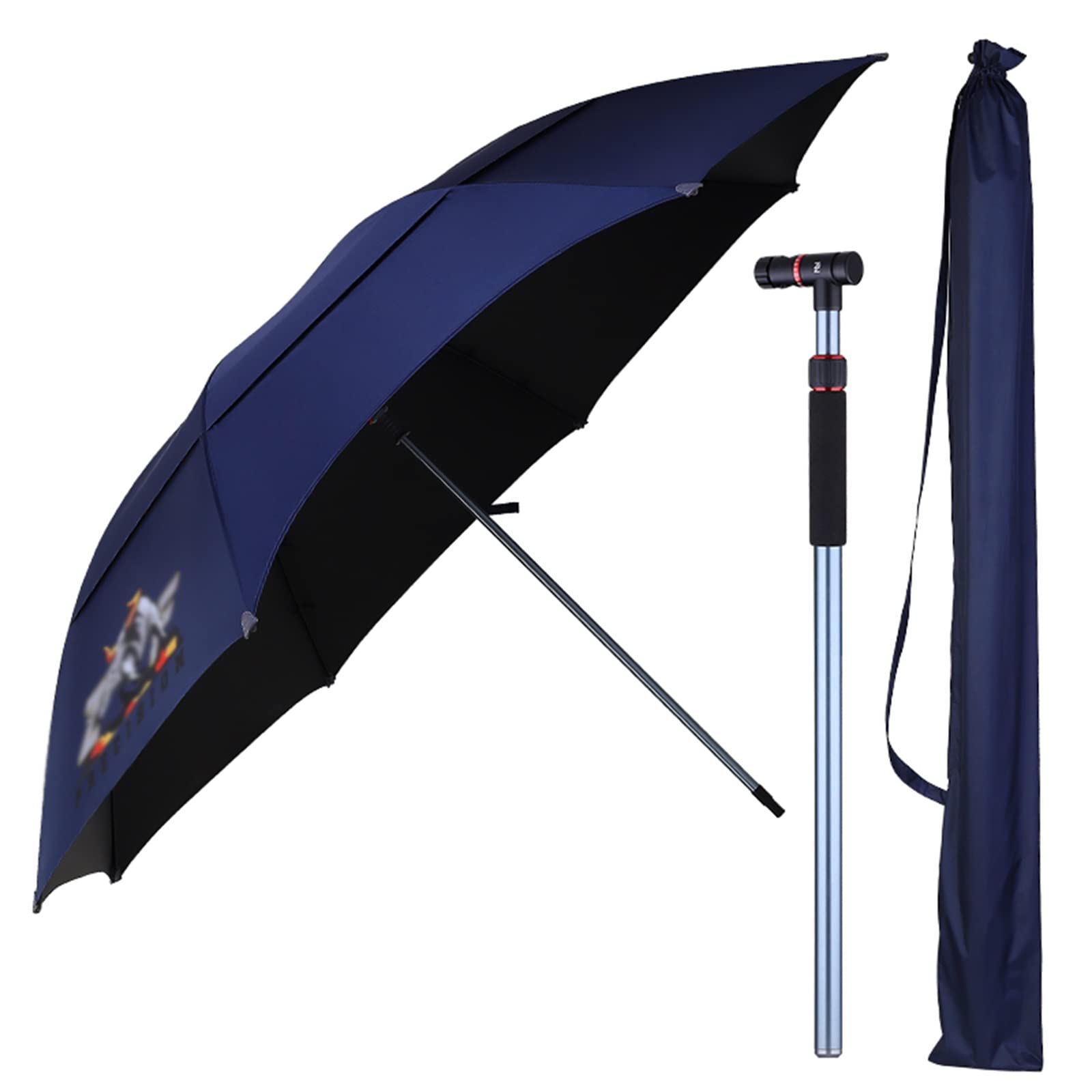 TEmkin Sombrilla de jardín, sombrilla de pesca impermeable, sombrillas para exteriores, sombrilla para playa con protección solar, rotación de 360 °, a prueba de lluvia y viento, para jar