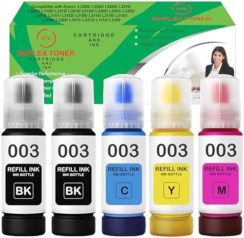 Epson 003 Ink 65ml Black, Cyan, Magenta, Yellow for (L3110, L3150) Tri ...
