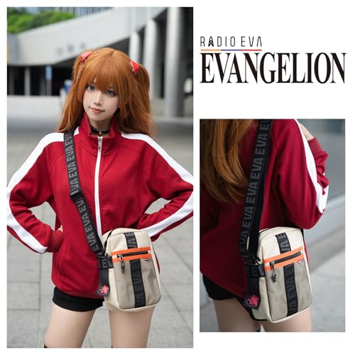 Image of FIREFIRST Neon Genesis Evangelion Small Crossbody Shoulder Bag for Men | Anime Merch,Crossbody Zip Bag,Adjustable Crossbody Bag with for Men and Women