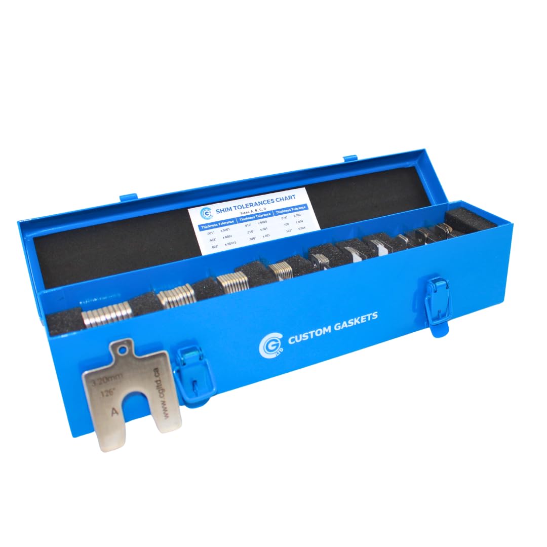 CGLTD Stainless Steel Slotted Shim Kit, Size A, 2" x 2" (Pack of 130)