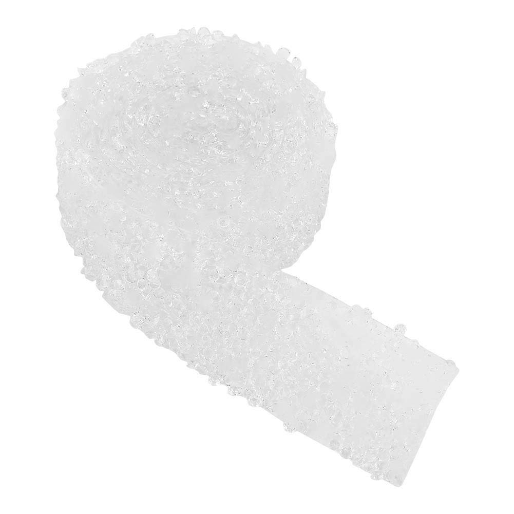 Hilitand Rolled Mesh Rhinestone Ribbon Sparkling Crystal Wedding Birthday Gift Roll (White)