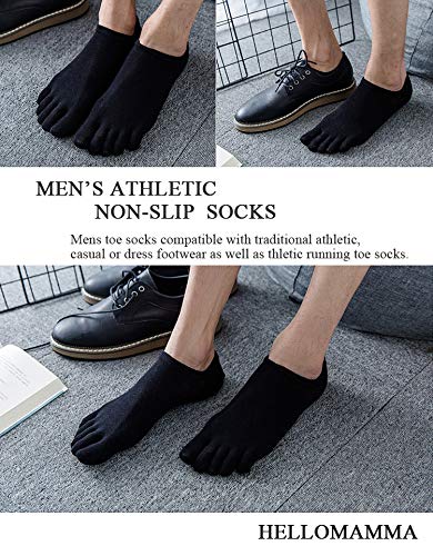 No Show Running Toe Socks Mens Liner Loafers Five Finger Sox Invisible Low Cut Boat Ankle Sock 4/5 Pairs #TOP4