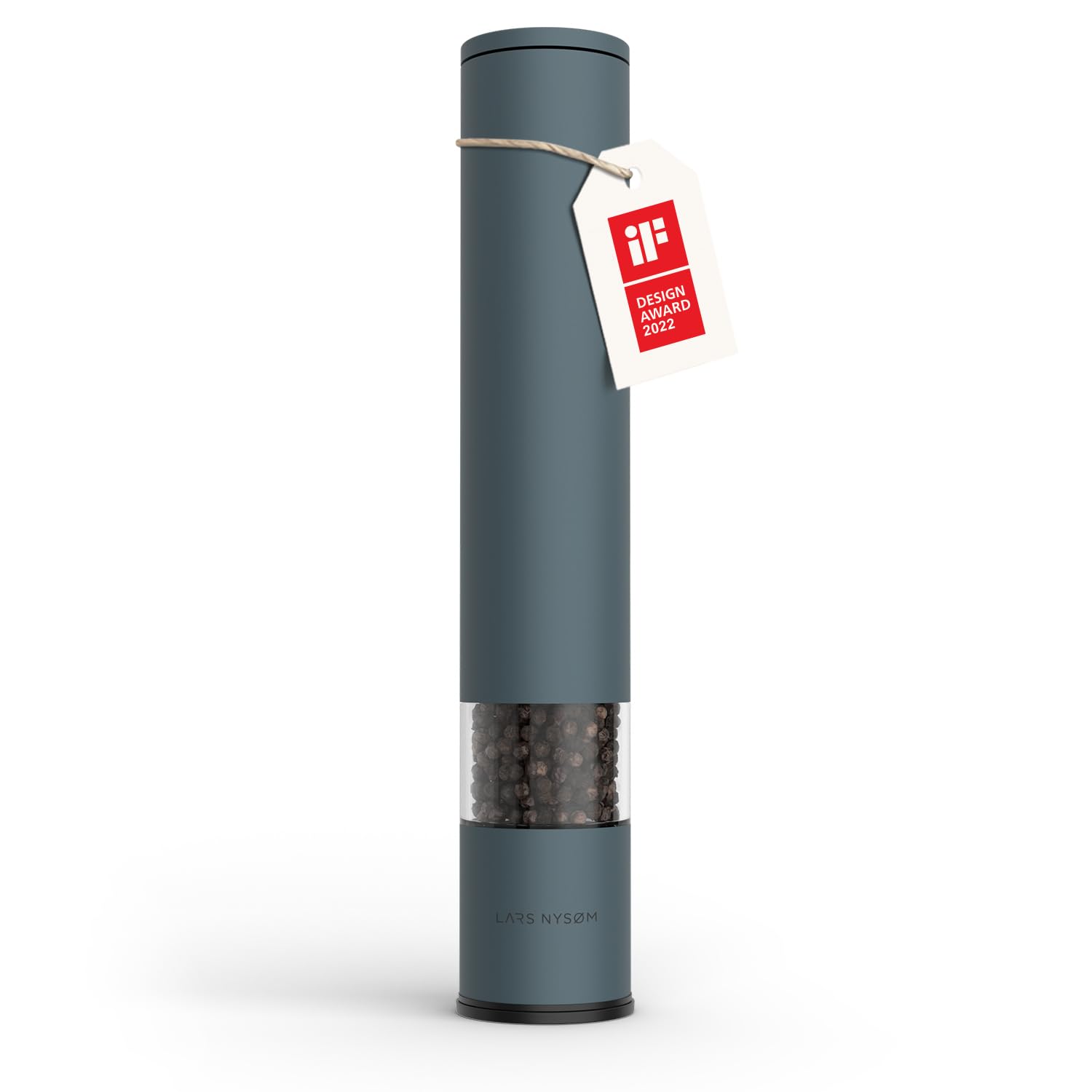 LARS NYSØM Salt Pepper Mill Manual with adjustable ceramic grinder from coarse to fine I Design Spice Mill (Stone Blue)