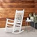 Outdoor Rocking Chair Patio Rocking Chair Porch Rocking with High Back and Handrail Comfortable and Stable Durable Load Bearing 243 lbs Patio Rocker Chair for Porch Garden and Terrace (White)