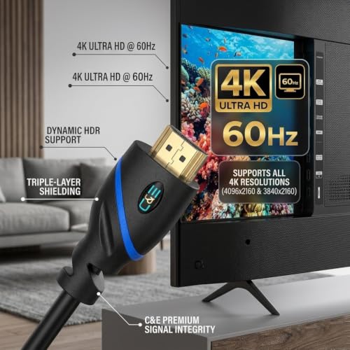 Image of C&E CNE525013 HDMI Cable with Ethernet (Pack of 10, Black)