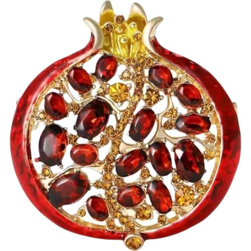 Broche Grenade en pour Femme, Élégante Broche Fruitée À Porter sur Une Robe, Un Tailleur Ou Un Costume, Un Bijou De Mariage Ou Un