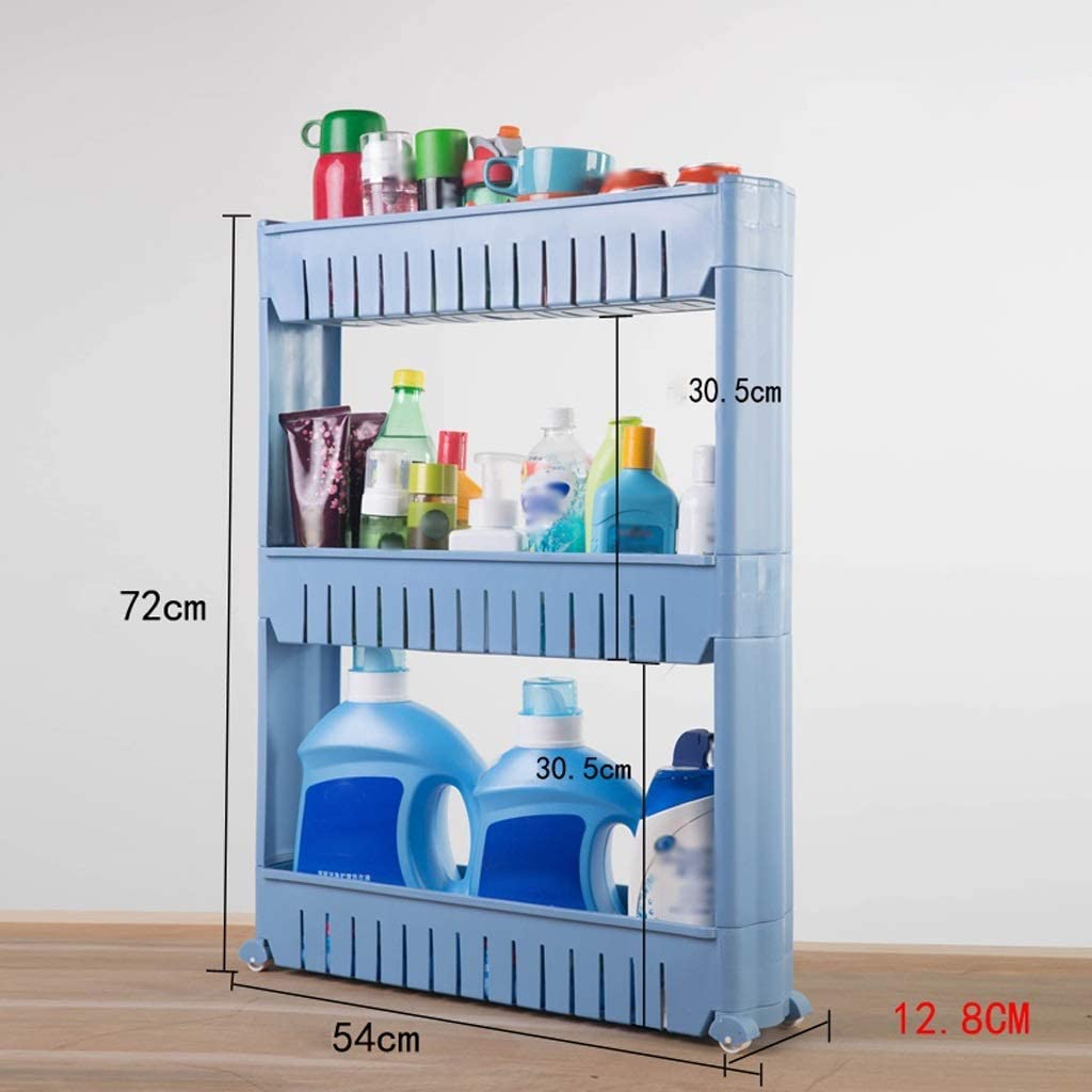 Unidades de Estantes de Almacenamiento Estante de Almacenamiento para Espacios en el Refrigerador Estante de Acabado de Baño Angosto Movible en el Piso