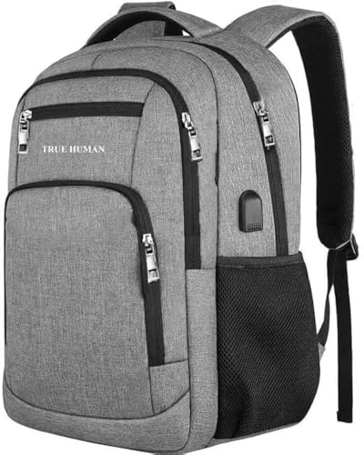 TRUE HUMAN Emperor Anti-Theft Pocket Backpack With Usb Charging Port Laptop Backpack,Office,College,Travel Bag For Men And Women(Epower), Grey TRUE HUMAN Emperor Anti-Theft Pocket Backpack With Usb Charging Port Laptop Backpack,Office,College,Travel Bag For Men And Women(Epower), Grey