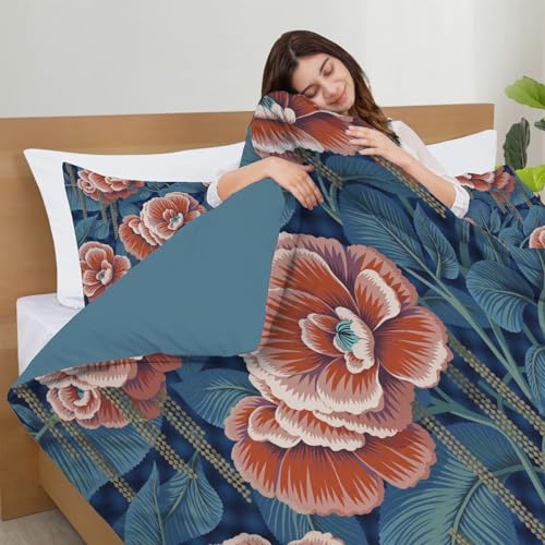 Housse couette 200x200 fermeture éclair pour lit bleu