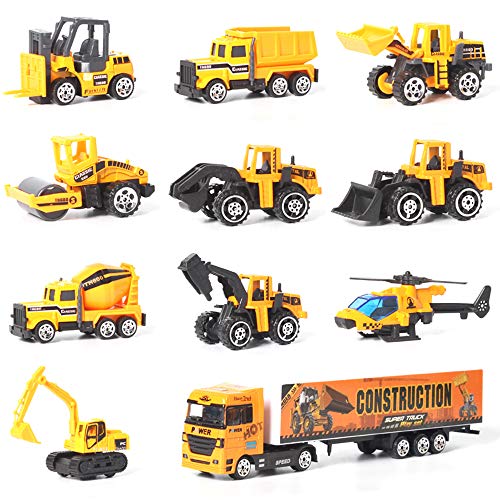 Jenilily Construction Toys Truck Die-Cast Vehicle Transporter Car Set Excavator Dump Truck Digger Backhoe For Boys Kids 3 4 5 Years Old #TOP1