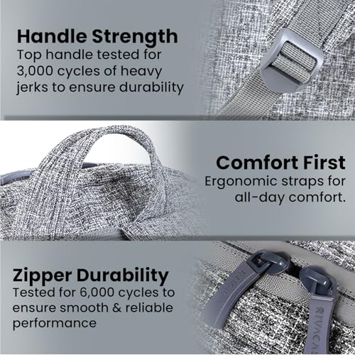 Image of RivaCase Anvik Lightweight Urban Backpack 7962 Water Resistant Tweed Fabric Dual Zipper Backpack 2 Main Compartments Bottle Pocket Accessories Pockets Padded Shoulder Strap fits Laptops Upto 15.6 inch