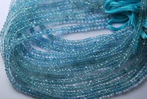 Aquamarine Faceted Rondelles de 6-4mm pour composer vos colliers d'été et bijoux bohèmes chic